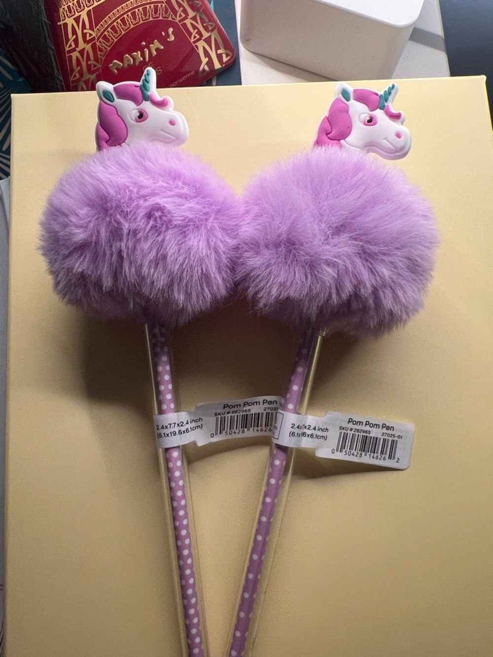 Unicorn Pom Pom Pen - Lavender Purple Fluffy Cute Aesthetic Novelty Pen NEW